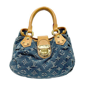 Louis Vuitton Monogram Denim Pleaty Handbag Blue